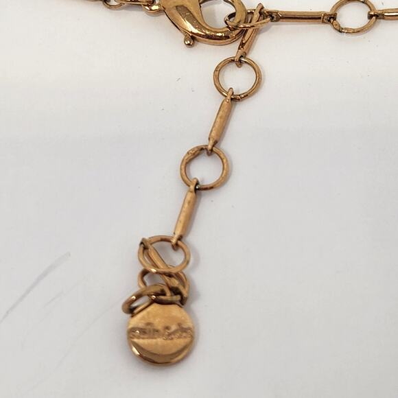 Stella and Dot Rose Gold Tone Obelisk Pendant Chain Necklace Layering Minimalist - Picture 5 of 7